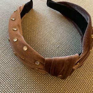 Velvet and rhinestone headband